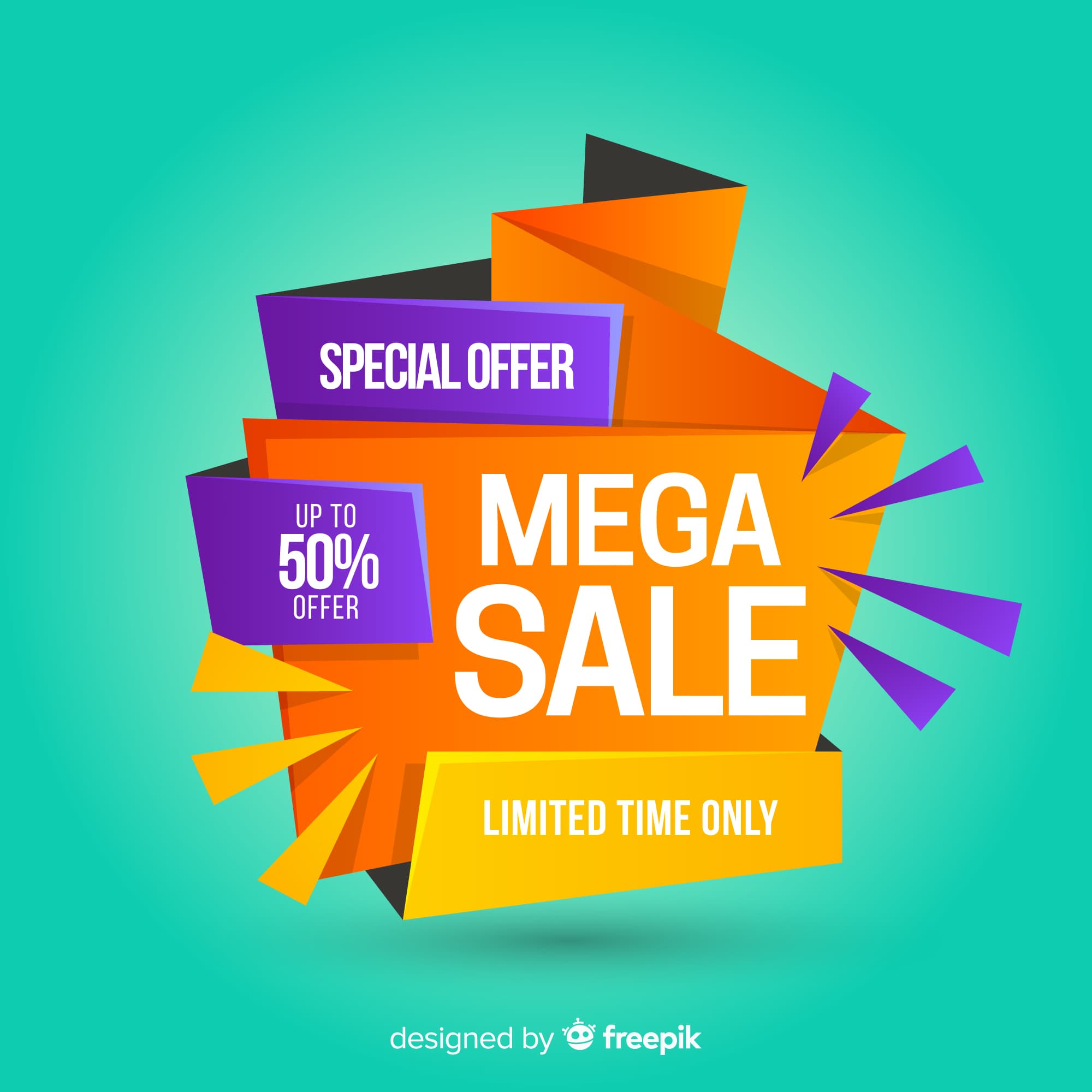 Bright promotional mega sale design
